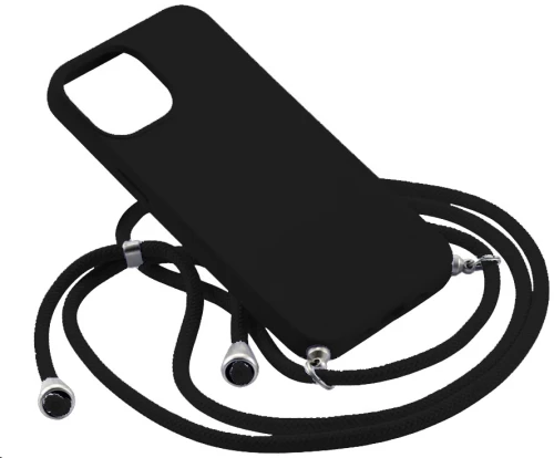 Θήκη Σιλικόνης Crossbody για Apple iPhone 13 - Μαύρο