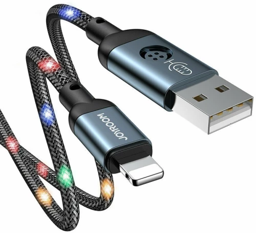 Joyroom Καλώδιο USB σε Lightning με sound-responsive LED (1.2m) - Γκρι