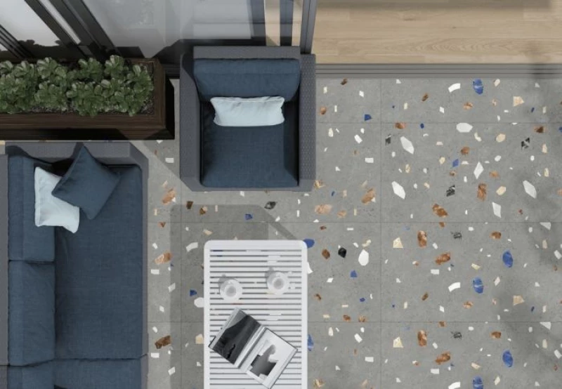Πλακάκι Γρανίτης Δαπέδου Terrazzo 1012 Ματ Rectified 60x120