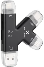 K&F Concept 4 in 1 SD & MicroSD Card Reader, for iPhone/iPad/Android/Mac/Computer/Camera (KF42.0006)