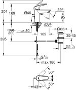 Μπαταρία Νιπτήρος Grohe Eurosmart 33265003