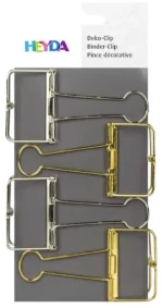 Μεταλλικά Binder Clip Heyda 4τμχ 50mm Ασημί/Χρυσό 216266163