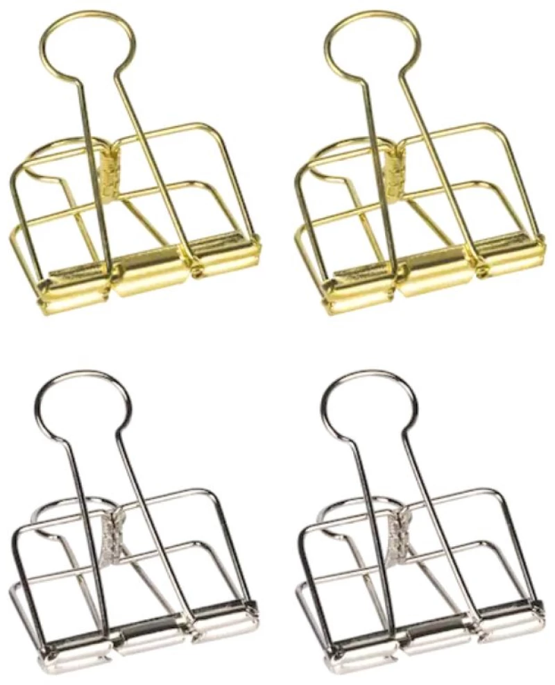 Μεταλλικά Binder Clip Heyda 4τμχ 50mm Ασημί/Χρυσό 216266163