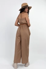 Ολόσωμη φόρμα στράπλες camel