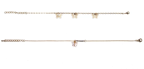 Αλυσίδα ποδιού χρυσό με πεταλούδα