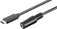 POWERTECH καλώδιο USB-C σε 3.5mm CAB-UC059 αρσενικό σε θηλυκό, 1m, μαύρο