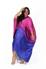 Oversize Φόρεμα Satin Σάκος -FM938.FUCSHIA