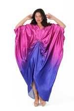Oversize Φόρεμα Satin Σάκος -FM938.FUCSHIA