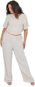 Crop Top Κρουαζέ Δέσιμο - MP883.ECRU