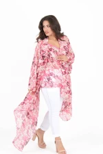 Top Lingerie Ζορζέτα Εμπριμέ -LIN178. FUCHSIA