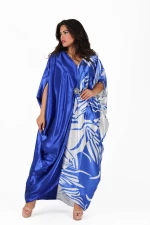 Oversize Φόρεμα Satin Σάκος -FM938.BLUE