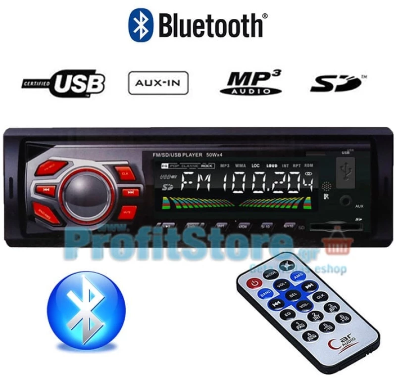 Mp3 Player Αυτοκινήτου με Bluetooth USB,SD,AUX FM Radio & Τηλεχειριστήριο 7613BT-OEM