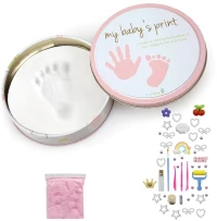 Αναμνηστικό Δώρο Αποτύπωμα DIY Baby Handprint - Footprint με Αξεσουάρ - Ροζ