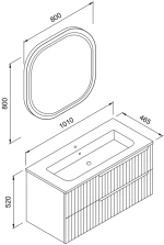 Πάγκος ENZA Λευκό MDF 18mm Λάκα 100 3SENZ100WHM 101x46.5x52cm