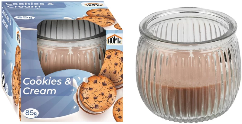 ΚΕΡΙ COOKIES AND CREAM ΣΕ ΒΑΖΟ 21h 85gr net, 7x6,5cm Homie 57467