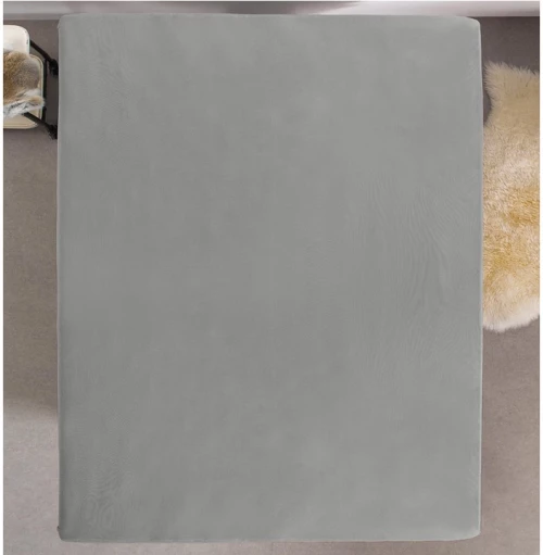 Μονό Σεντόνι Dubbel Jersey με Λάστιχο 80 x 220 x 30 cm Χρώματος Γκρι Dreamhouse 8717703801781