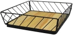 ΦΡΟΥΤΙΕΡΑ ΜΕΤΑΛΛΙΚΗ ΜΑΥΡΗ ΜΕ ΞΥΛΟ 28x28x7,6εκ. ANKOR