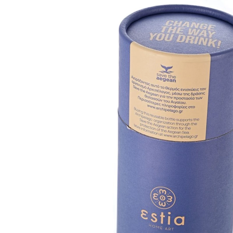 Θερμός Travel Cup Save The Aegean 300ml Denim Blue Estia