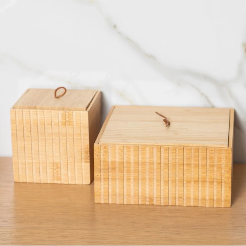 Κουτί Αποθήκευσης  Bamboo Essentials Τετράγωνο15x15x7Cm
