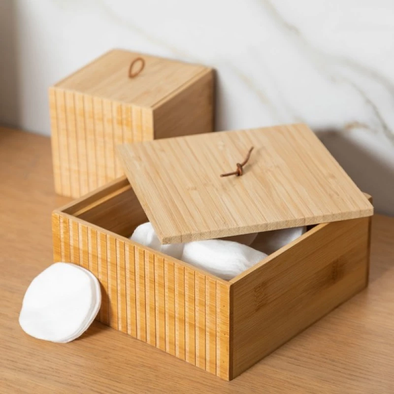 Κουτί Αποθήκευσης  Bamboo Essentials Τετράγωνο15x15x7Cm
