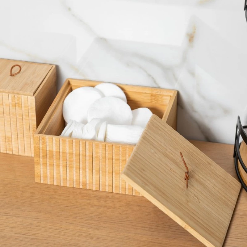 Κουτί Αποθήκευσης  Bamboo Essentials Τετράγωνο15x15x7Cm