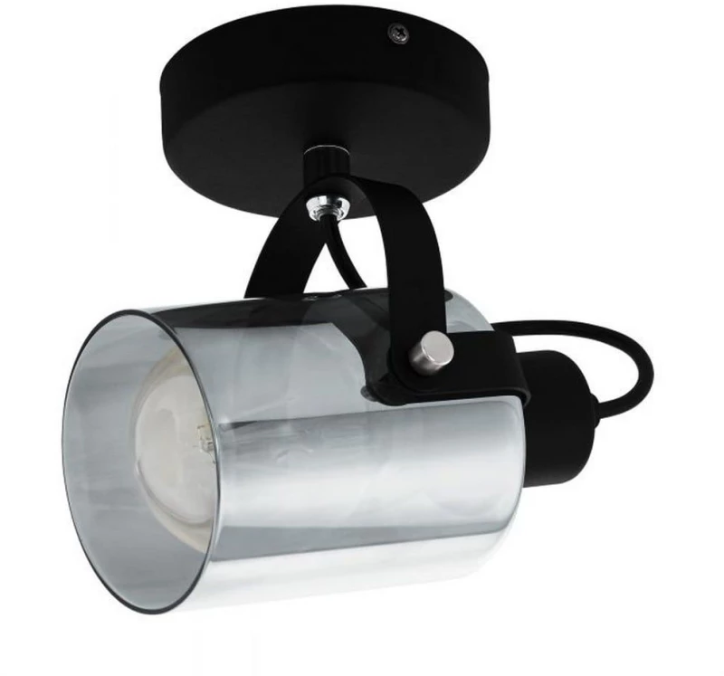 Φωτιστικό Οροφής-Σποτ Berregas 99052 Black-Clear Eglo Μέταλλο,Γυαλί
