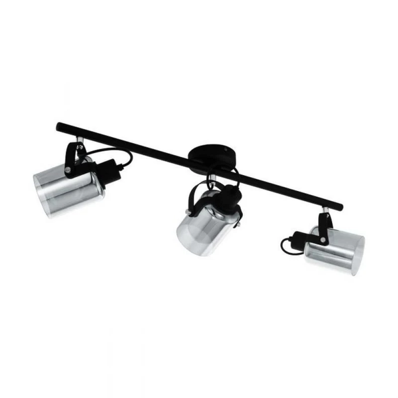 Φωτιστικό Οροφής-Σποτ Berregas 99054 Black-Clear Eglo Μέταλλο,Γυαλί