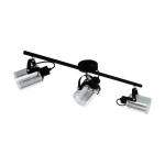 Φωτιστικό Οροφής-Σποτ Berregas 99054 Black-Clear Eglo Μέταλλο,Γυαλί