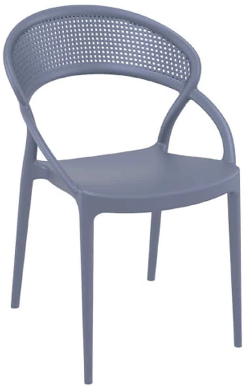 Καρέκλα Sunset Dark Grey 20-0192 54Χ56Χ82 cm Siesta Σετ 4τμχ