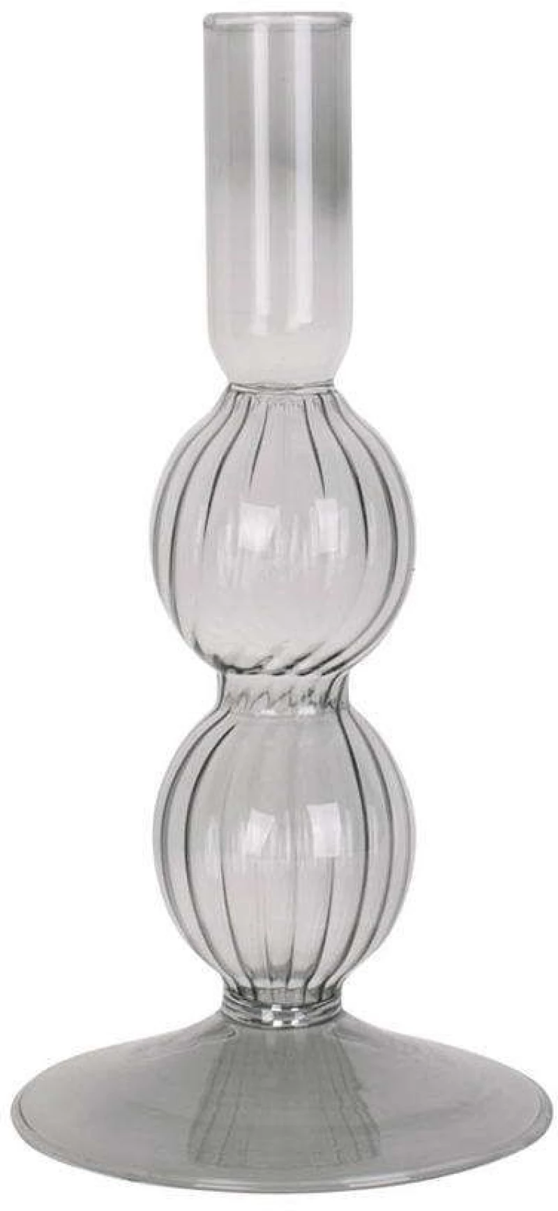 Κηροπήγιο Swirl Bubbles PT3727BK Φ9x25cm Black Present Time Γυαλί