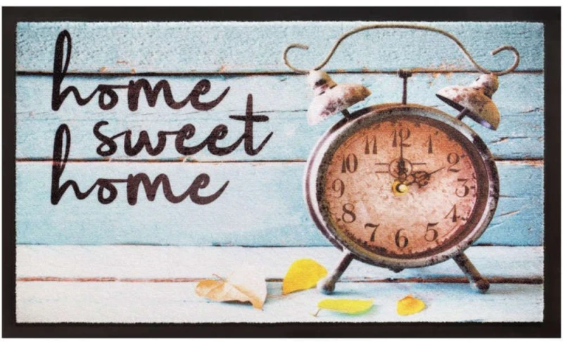 Πατάκι Εισόδου Image 057 Home Sweet Home Clock 45X75cm Ciel-Beige Sdim 45X75