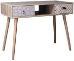 Γραφείο Κονσόλα Mustard Με 2 Συρτάρια 100x50xH78cm Sonoma Με Pattern Μοριοσανίδα, Μελαμίνη