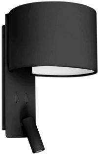 Φωτιστικό Τοίχου - Απλίκα Fold 64305 E27 max 15W Mε Reader 3W 3000K 200Lm Black Faro Barcelona