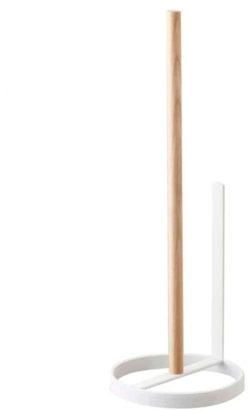 Βάση Χαρτιού Επιδαπέδια LBTYMZK2346 13x13x37,5cm White-Natural Yamazaki Ατσάλι,Ξύλο