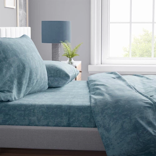 Σεντόνια Shadow 16 (Σετ 4τμχ) Petrol DimCol Υπέρδιπλο 240x270cm Βαμβάκι-Πολυέστερ