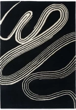 Χαλί Décor Flow Caviar 091305 Black-White Brink & Campman 160X230cm
