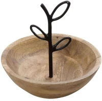Διακοσμητικό Μπωλ FRI111 25x25x21cm Brown-Black Espiel Μέταλλο,Ξύλο