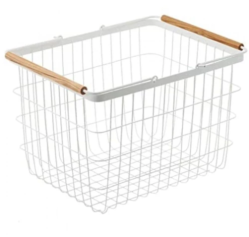 Καλάθι Απλύτων YMZK2809 Medium 41,5x31x27cm White Yamazaki Ατσάλι,Ξύλο