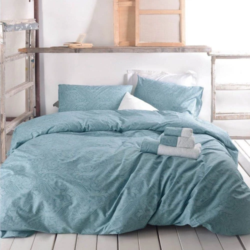 Κουβερλί Charisma (Σετ 2τμχ) Turqoise Ρυθμός Ημίδιπλο 160x240cm 100% Βαμβάκι