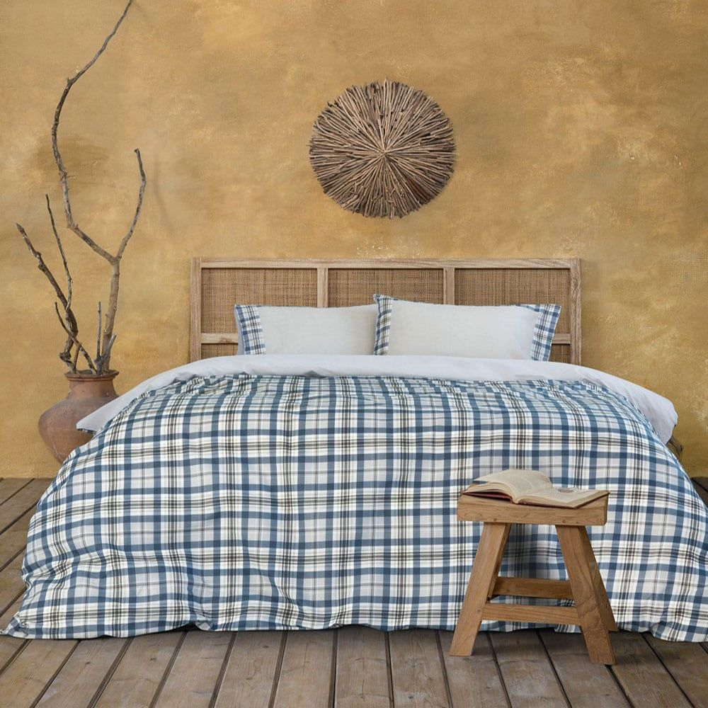 Σεντόνια Ombre (Σετ 4τμχ) Blue-Grey Nima Υπέρδιπλο 240x260cm 100% Βαμβάκι