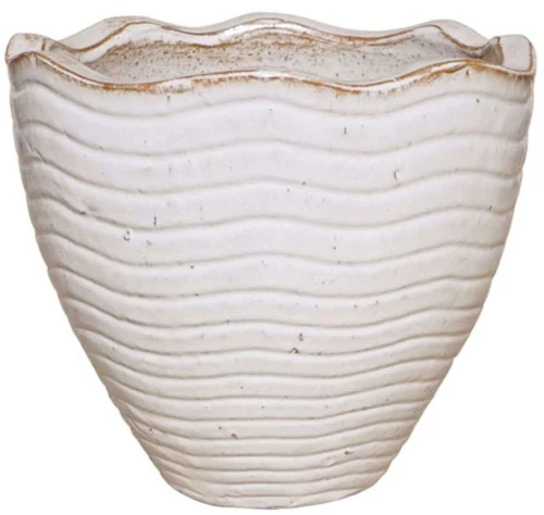 Κασπώ Πήλινο Κύματα 06-00-21271-M Φ40x37cm White-Terracotta Marhome Πηλός