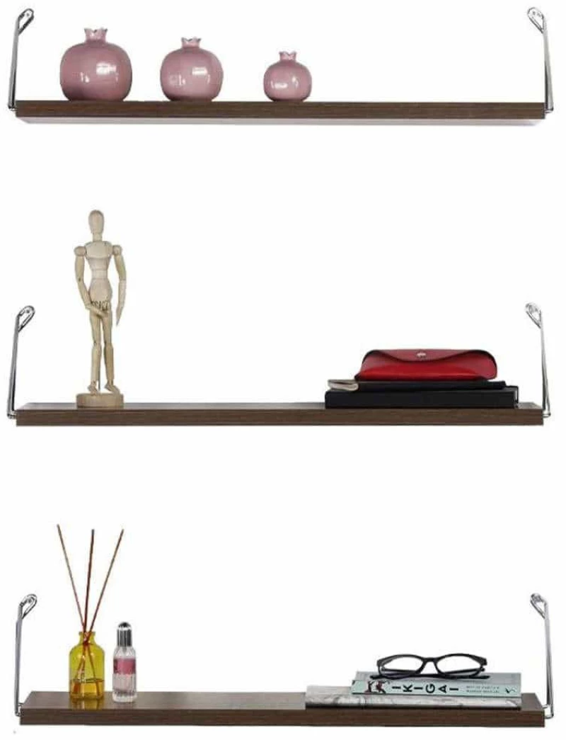 Ράφια Τοίχου Rafael (Σετ 3Τμχ) 891-221-042 60x18x12,5cm Walnut