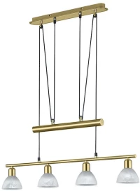 Φωτιστικό Οροφής-Ράγα Led Levisto 4x400Lm 80x160x11cm Brass Mat 371010408 Trio Lighting Μέταλλο,Γυαλί