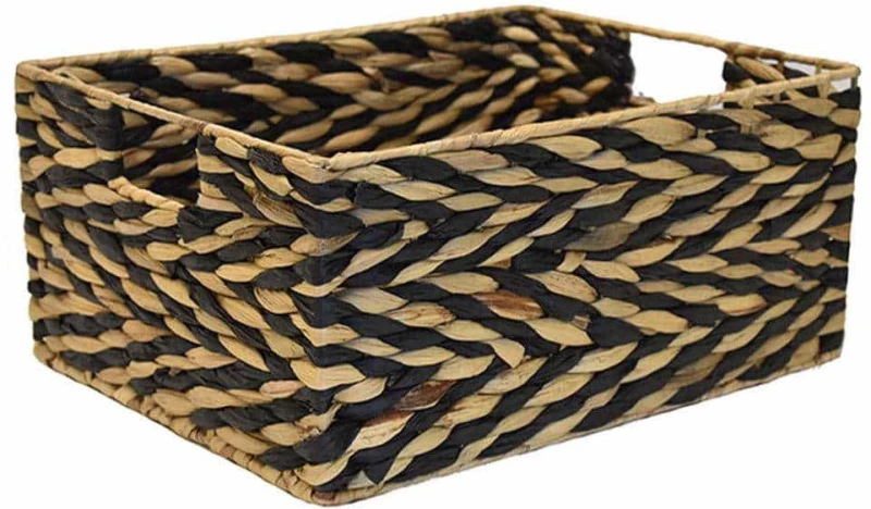Καλάθι Ψάθινο Black Rusk 00.06.67549 36,5x28x17cm Natural-Black Ψάθα