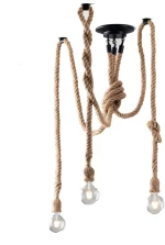Φωτιστικό Οροφής - Πλαφονιέρα I-Rope-PL3 E27 30x5x2cm Black-Rope Luce Ambiente Design