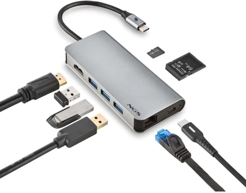 Αντάπτορας Usb-C Με Θύρα Hdmi 4K Ultra Hd Video Wonder Dock 8 WONDERDOCK8 Silver Ngs