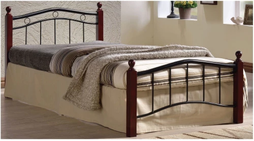 Κρεβάτι Victor Black E8035 212X98X82 cm Μονό Μέταλλο,Ξύλο