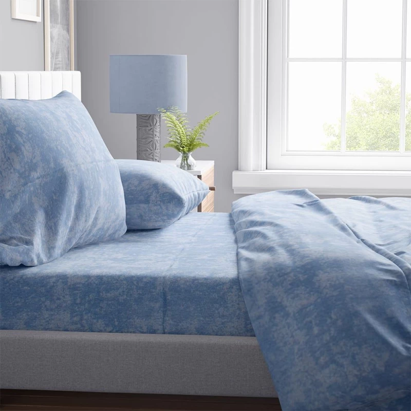 Σεντόνι Shadow 14 Sky Blue DimCol Υπέρδιπλο 220x240cm Βαμβάκι-Πολυέστερ