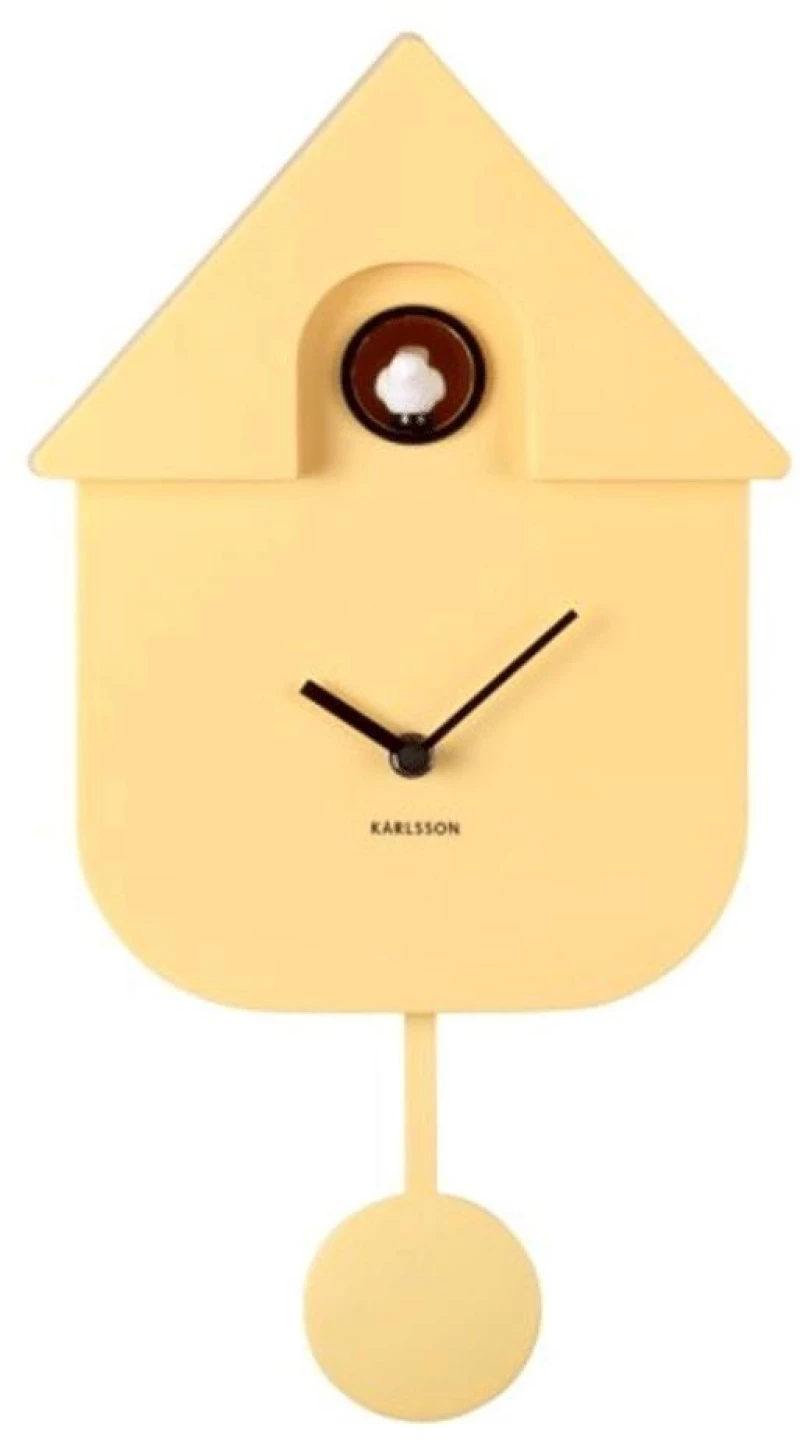 Ρολόι Τοίχου KA5768LY Modern Cuckoo Light Yellow Karlsson Πλαστικό