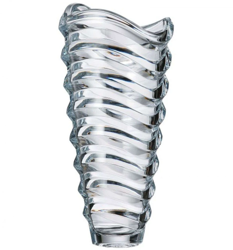 Βάζο Wave CTB03500105 34cm Κρυστάλλινο Clear Βοημίας Κρύσταλλο